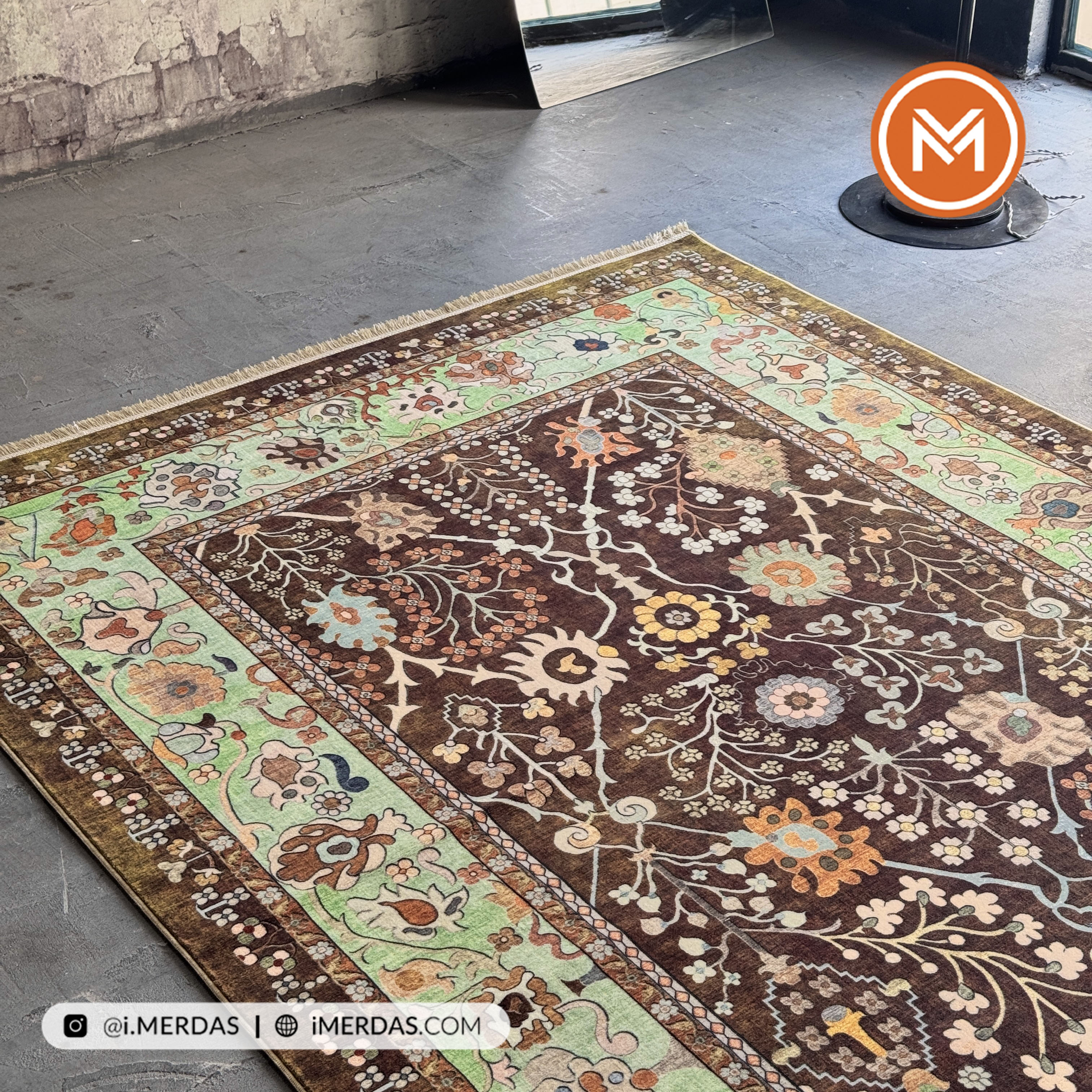 فرش کهنه نما اختصاصی کد 22214 زمینه تمام رنگ